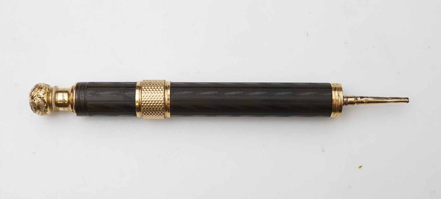 A rolled gold mechanical fountain pen/pencil, Aikin Lambert & Co., late 19th century